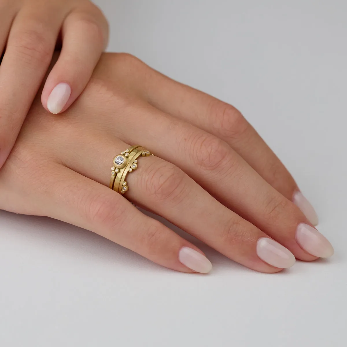 2mm Hammered Gold Band,Men Rings