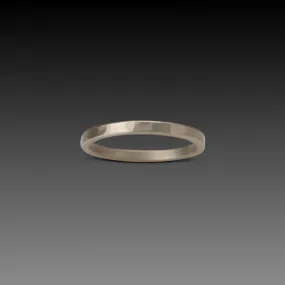 2mm Hammered White Gold Band,Men Rings