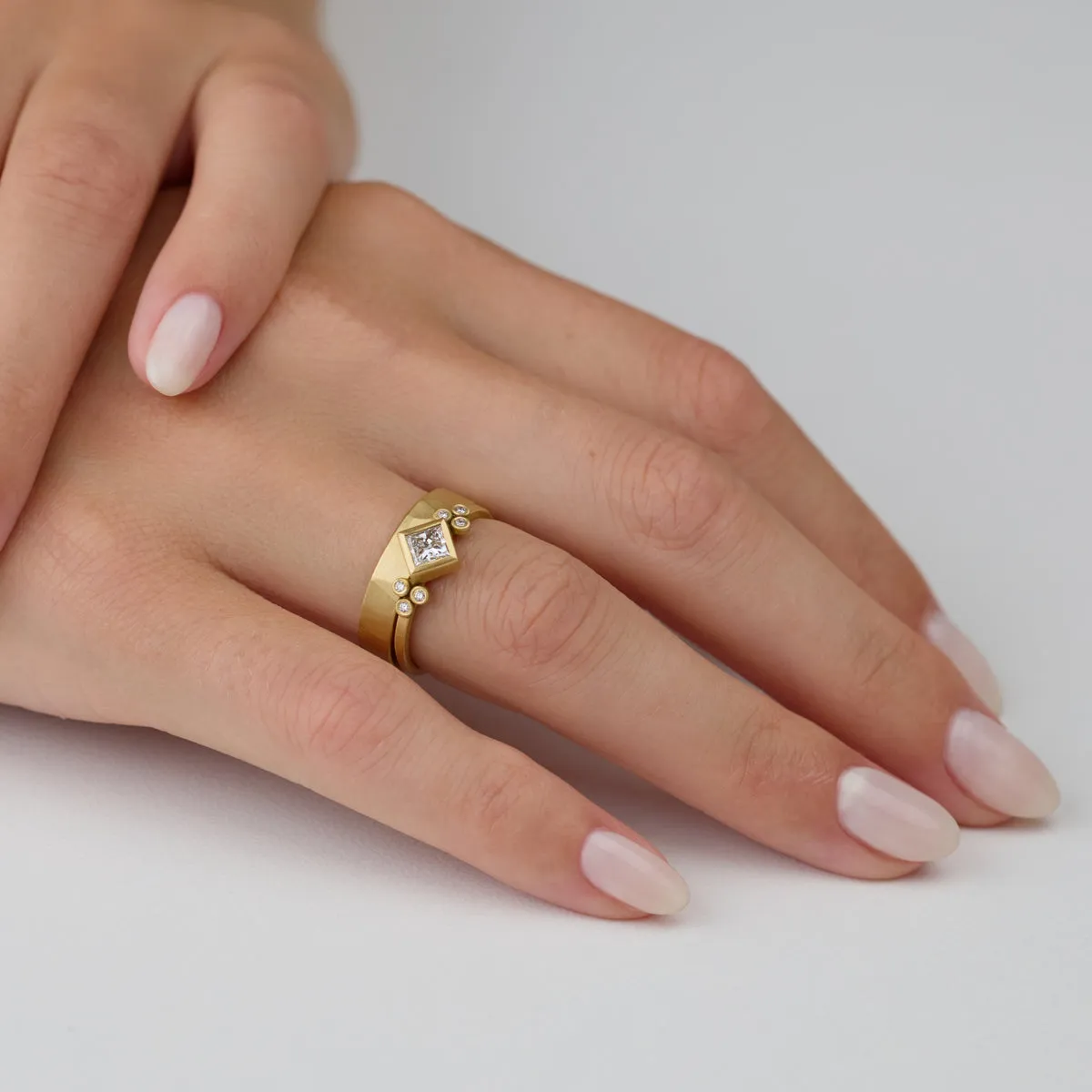 5mm Hammered Gold Band,Men Rings