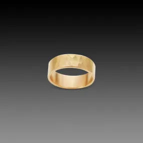 7mm Hammered Gold Band,Men Rings
