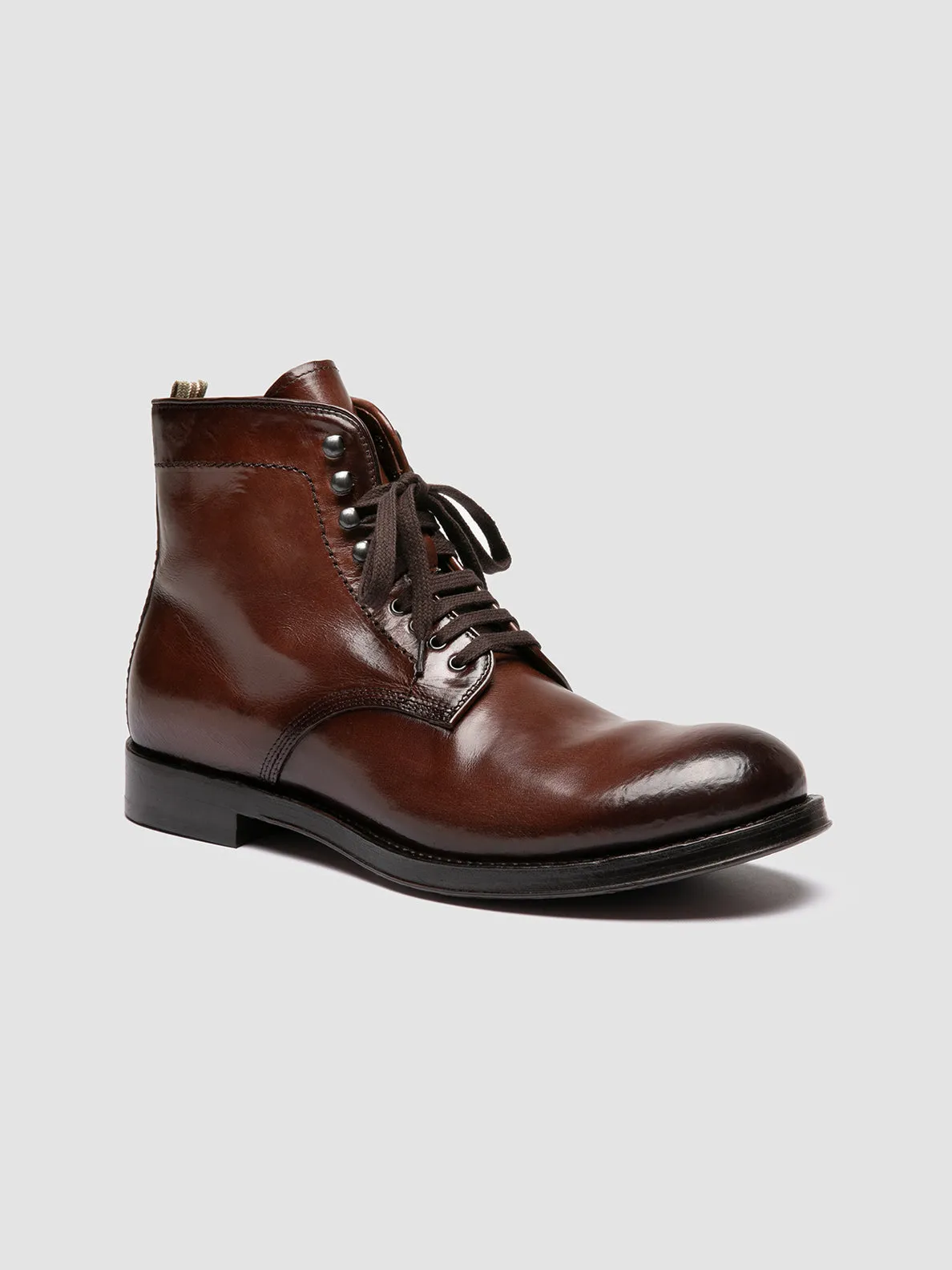 ADMIRAL 004 - Brown Leather Lace-up Boots,Men Boots