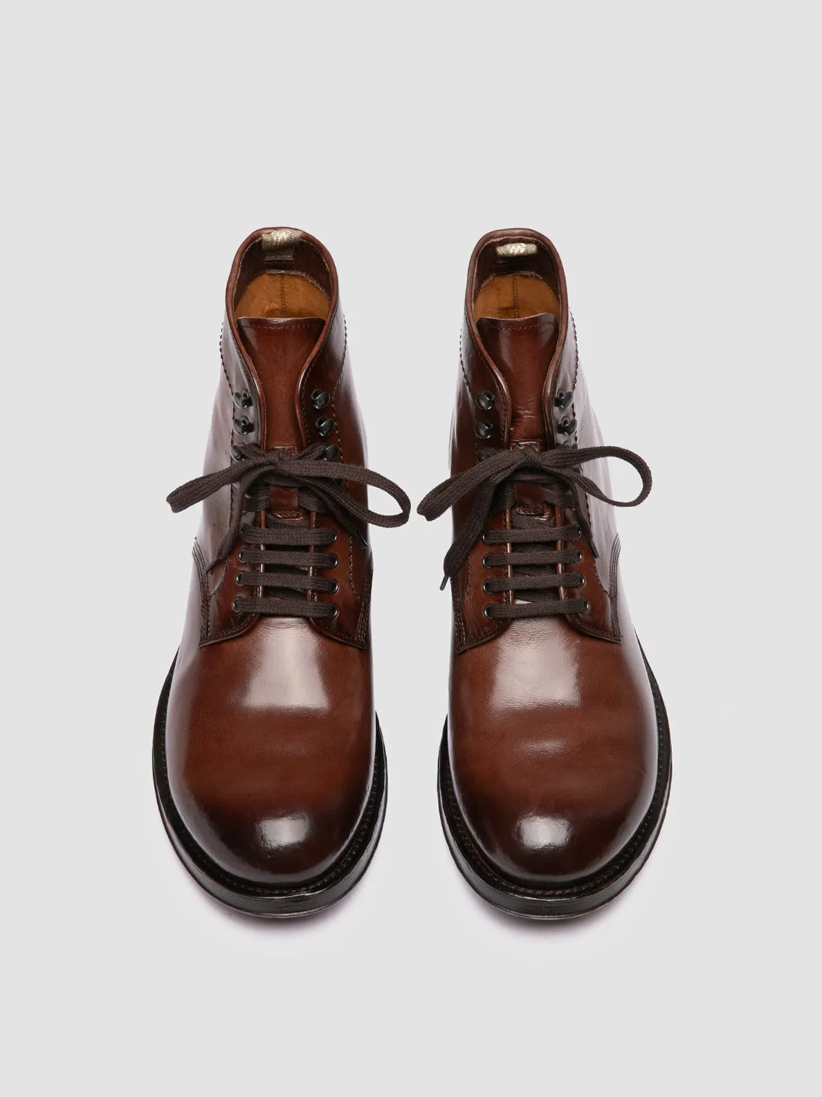 ADMIRAL 004 - Brown Leather Lace-up Boots,Men Boots