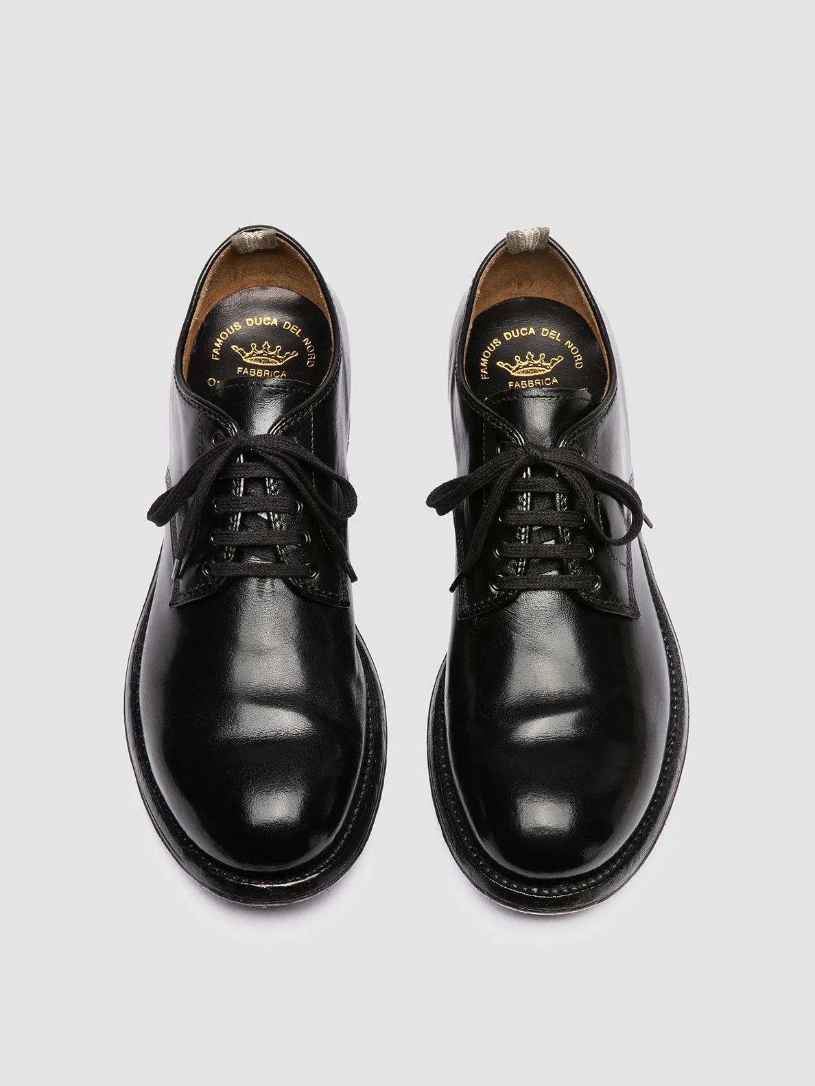 ADMIRAL 007 - Black Leather Derby Shoes,Men Derby Shoes