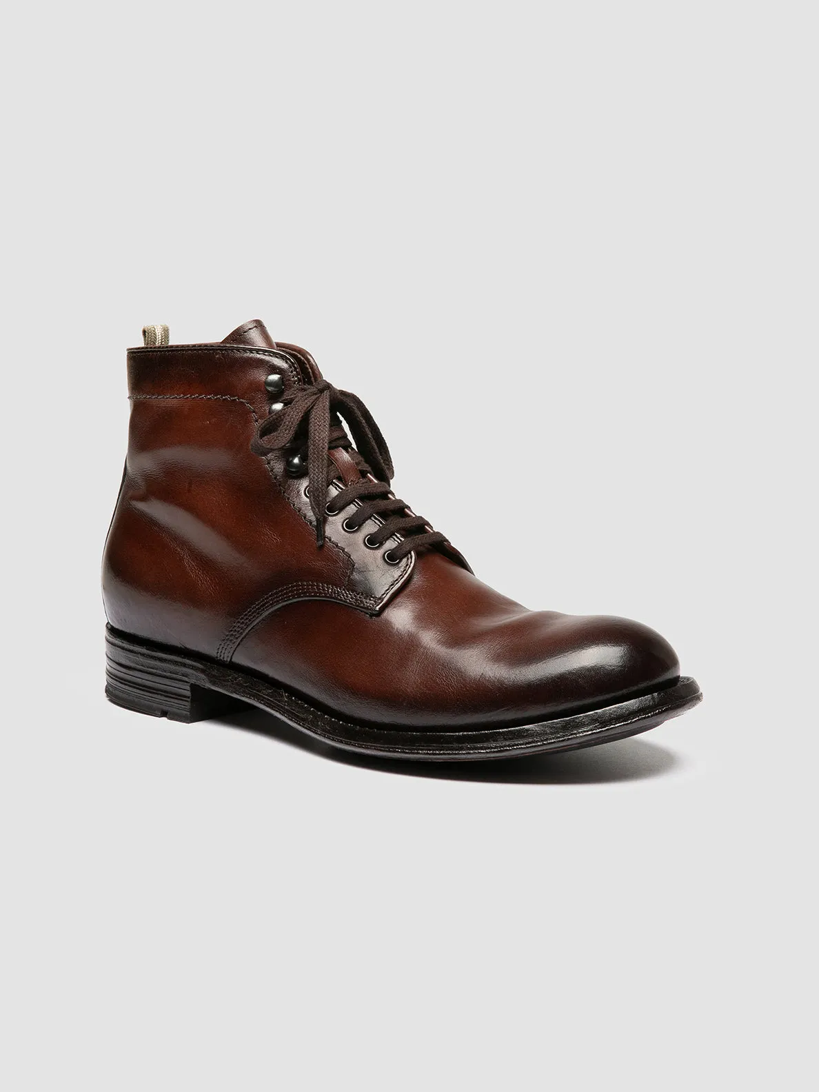 ADMIRAL 009 - Brown Leather Lace-up Boots,Men Boots