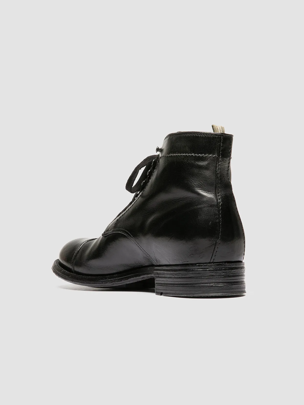 ADMIRAL 010 - Black Leather Lace-up Boots,Men Boots