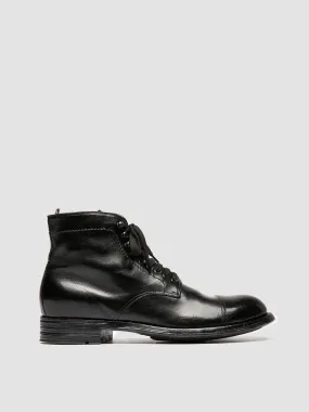 ADMIRAL 010 - Black Leather Lace-up Boots,Men Boots