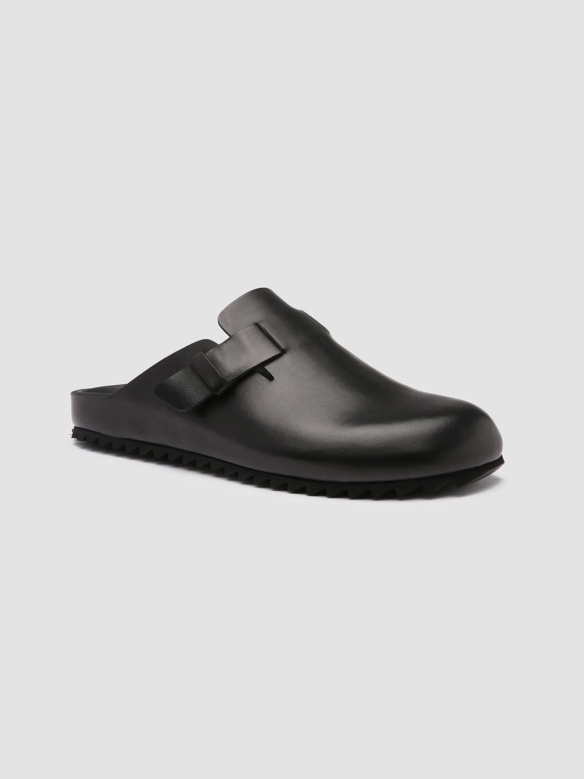 AGOR 004 - Black Leather slippers,Men Sandals