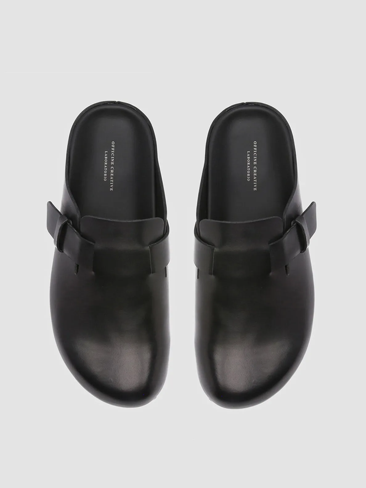 AGOR 004 - Black Leather slippers,Men Sandals