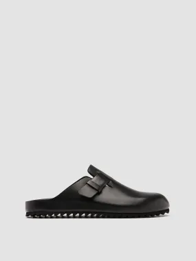 AGOR 004 - Black Leather slippers,Men Sandals