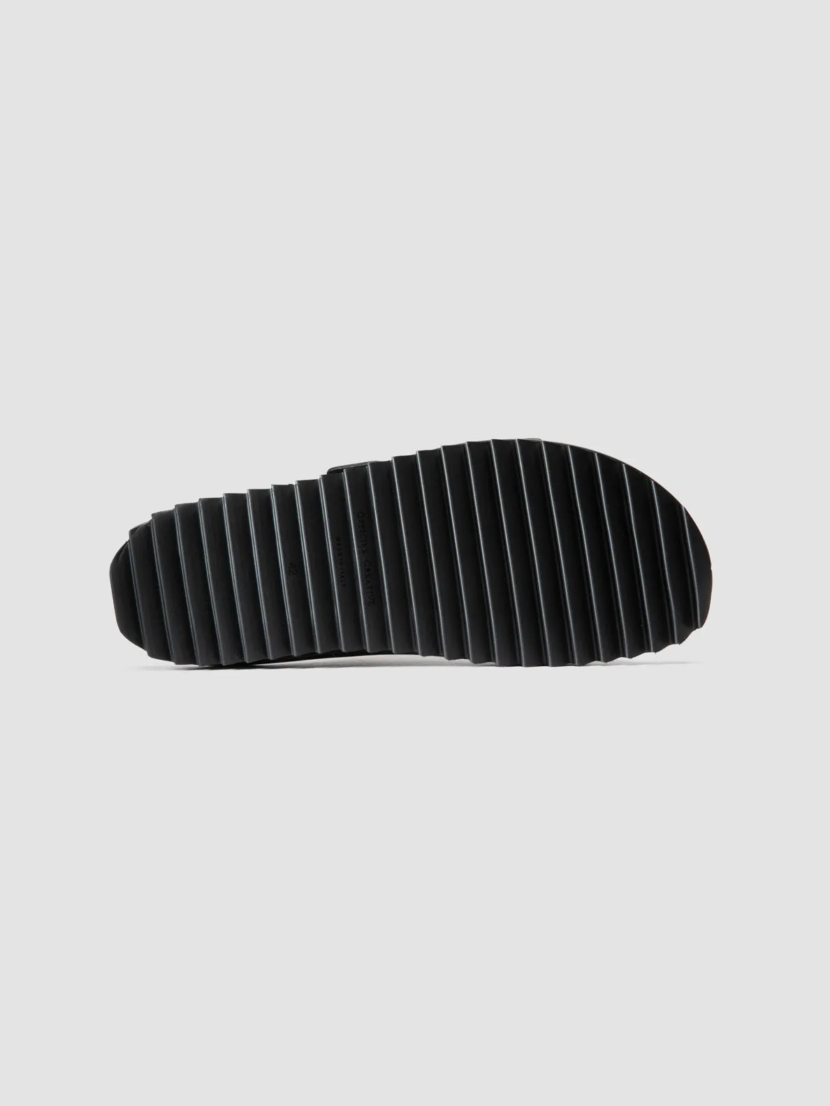 AGOR 010 - Black Leather Slide Sandals,Men Sandals