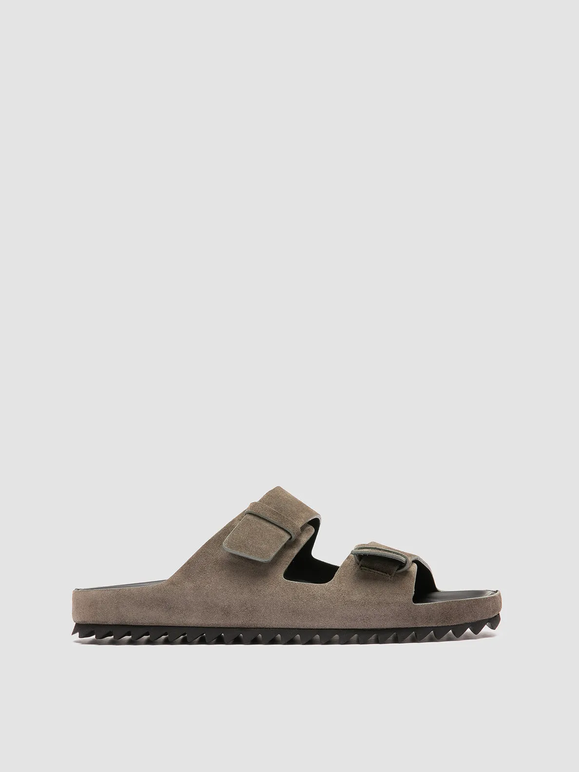 AGOR 010 - Green Suede Slide Sandals,Men Sandals