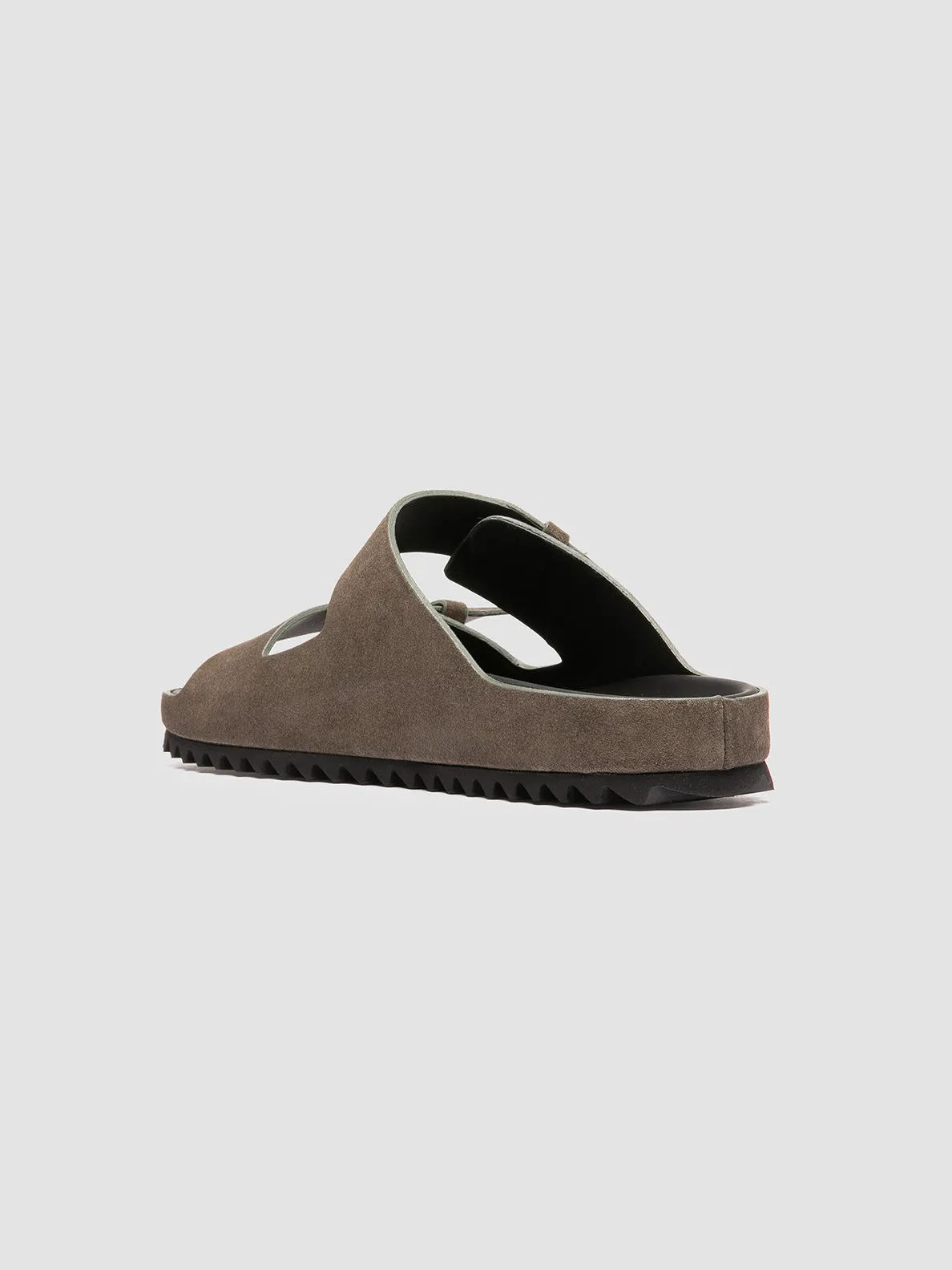 AGOR 010 - Green Suede Slide Sandals,Men Sandals