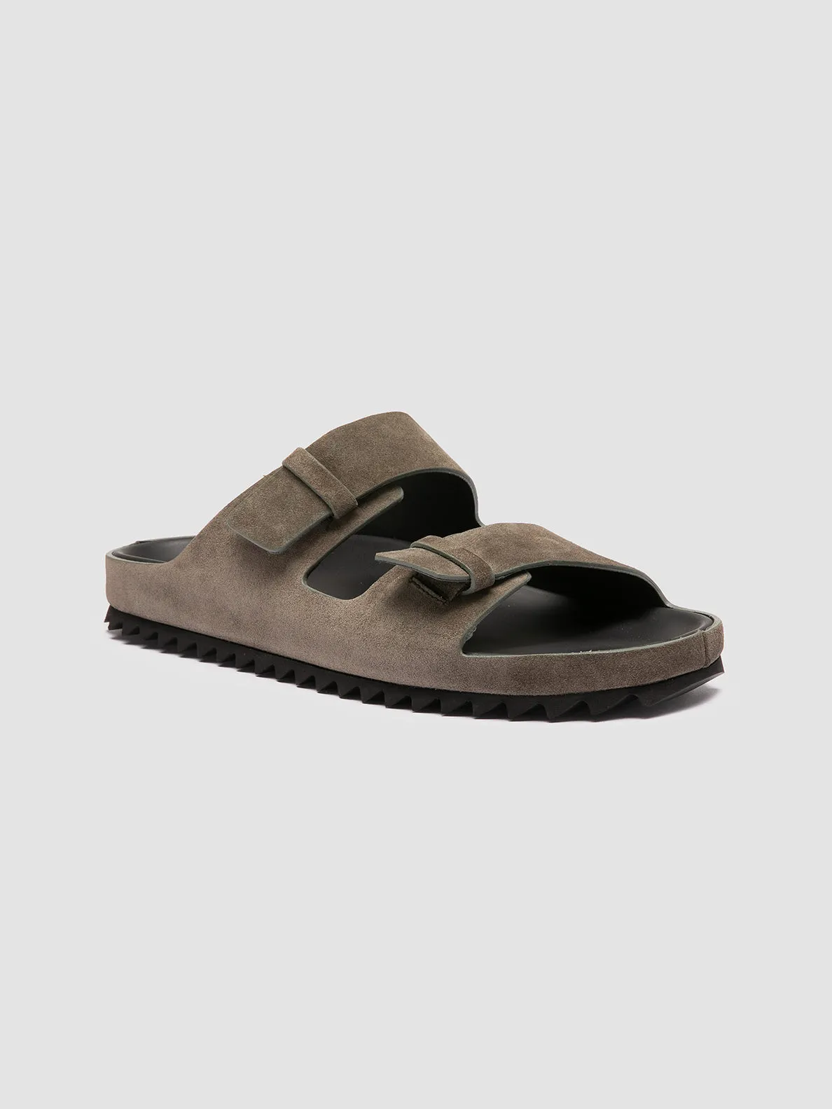 AGOR 010 - Green Suede Slide Sandals,Men Sandals