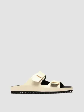 AGOR 010 - Ivory Leather Slide Sandals,Men Sandals