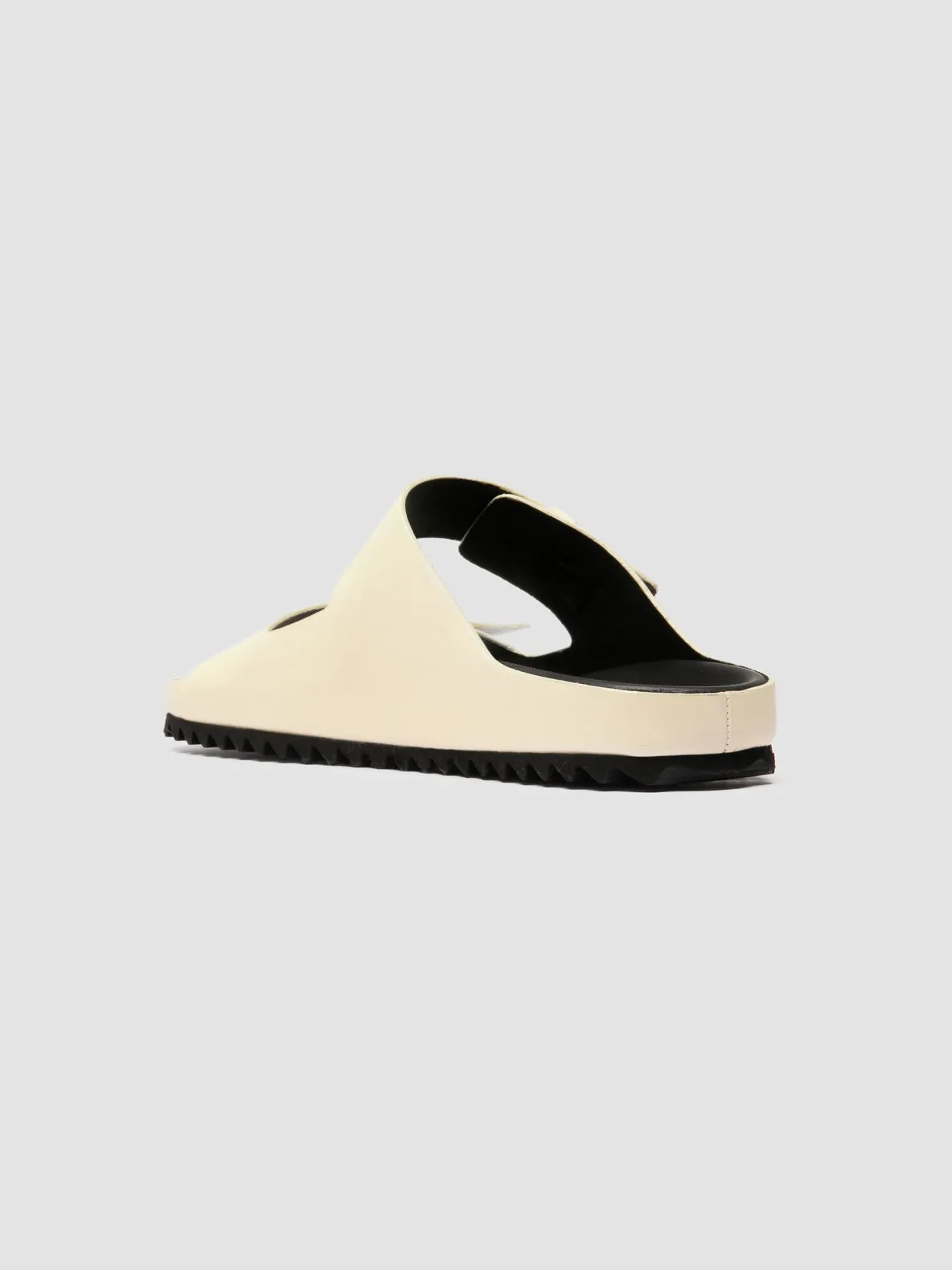 AGOR 010 - Ivory Leather Slide Sandals,Men Sandals