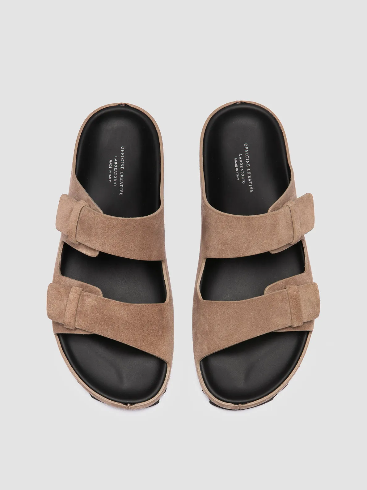 AGOR 010 - Taupe Suede Slide Sandals,Men Sandals