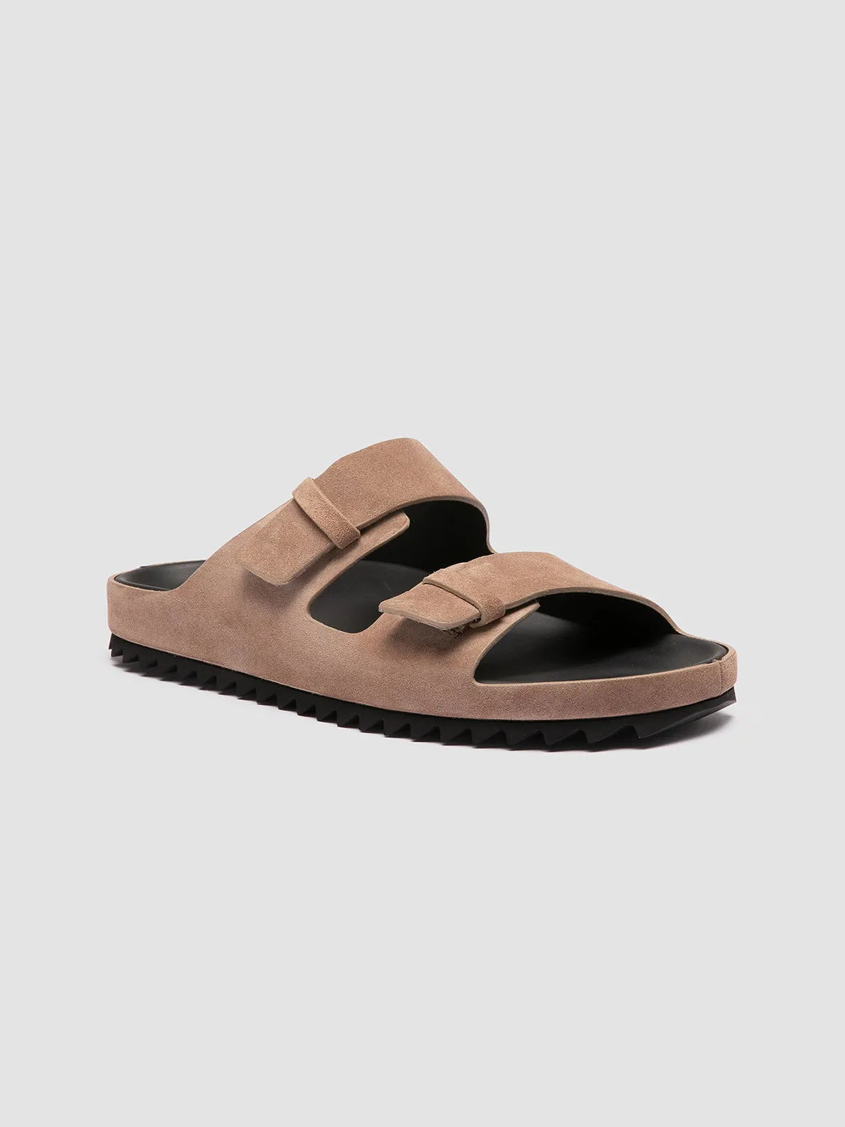 AGOR 010 - Taupe Suede Slide Sandals,Men Sandals