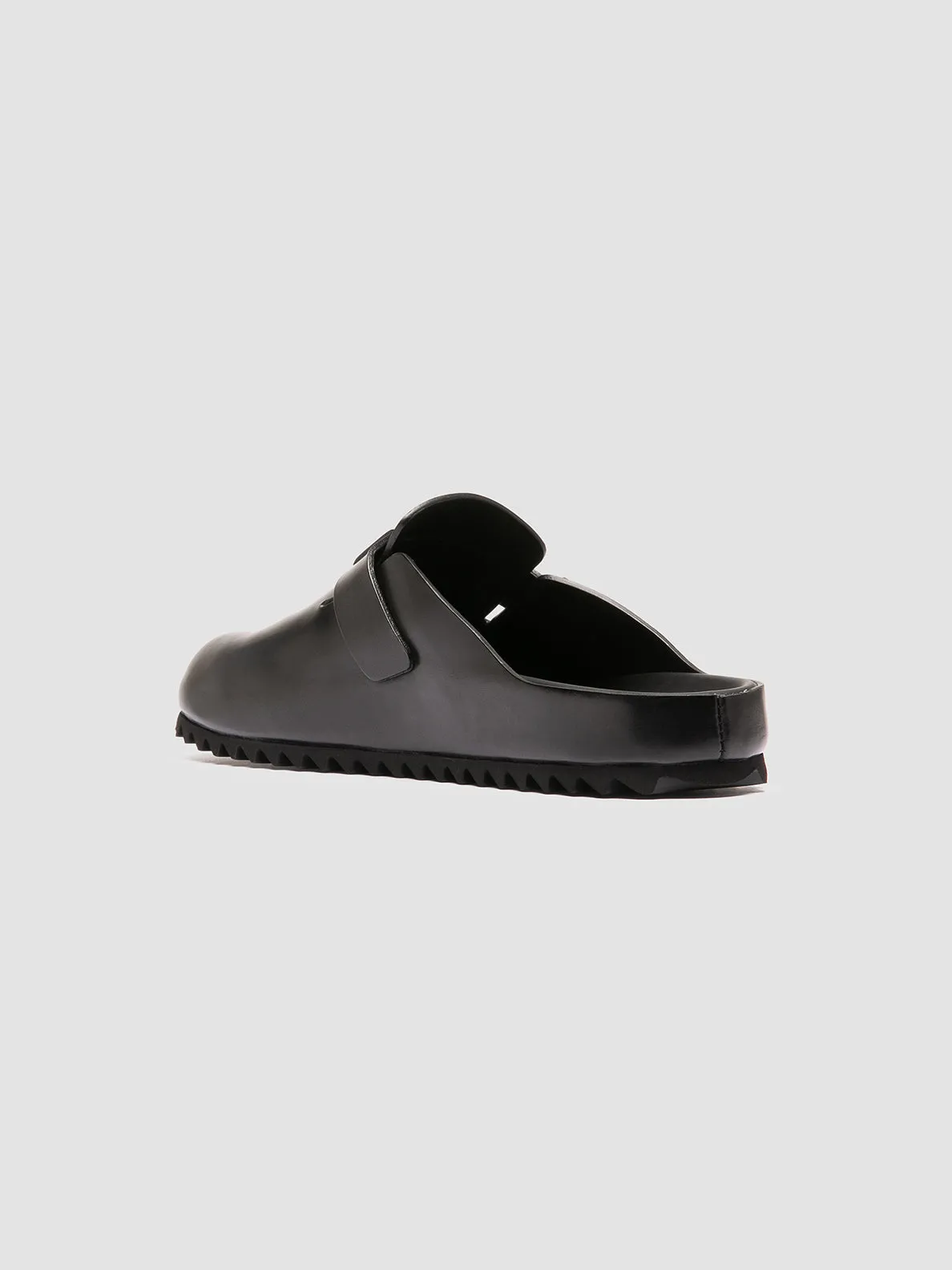 AGOR 012 - Black Leather Mule Sandals,Men Sandals