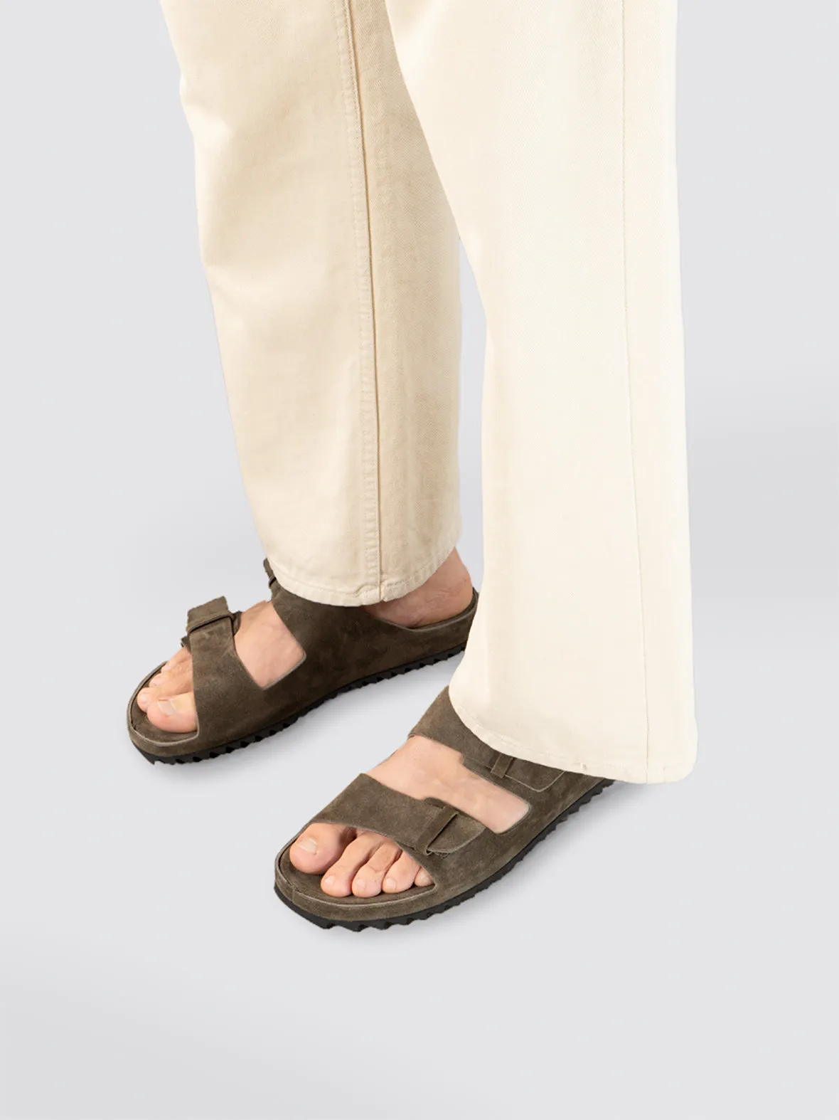 AGORA??002 - Green Suede Sandals,Men Sandals
