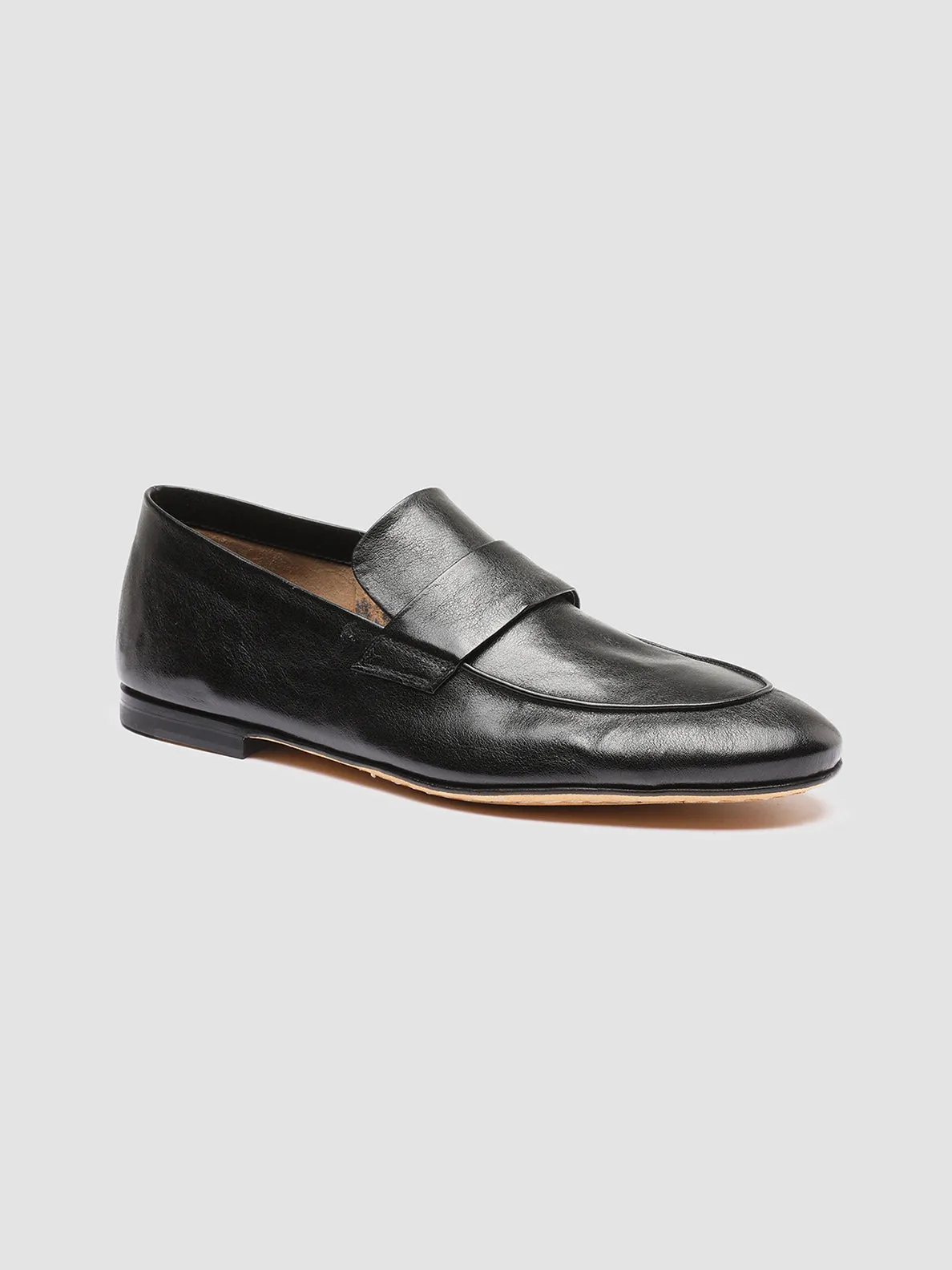 AIRTO 001 - Black Leather Penny Loafers,Men