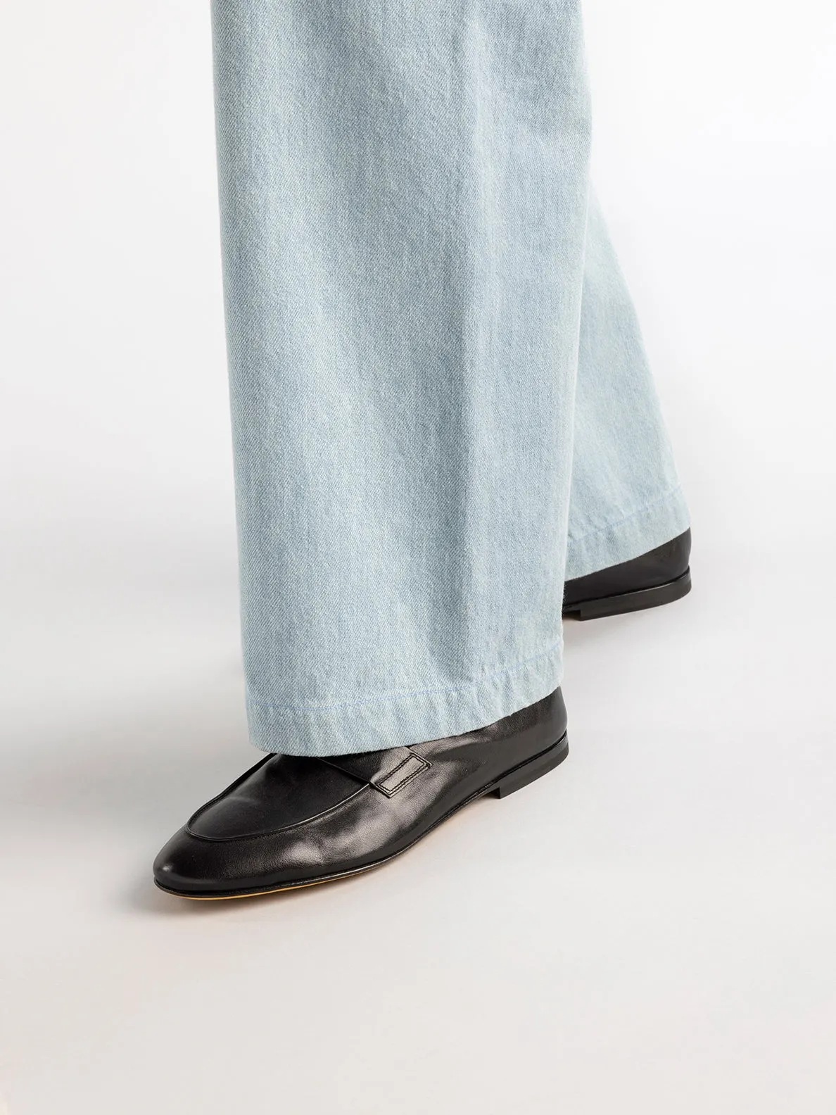 AIRTO 001 - Black Leather Penny Loafers,Men