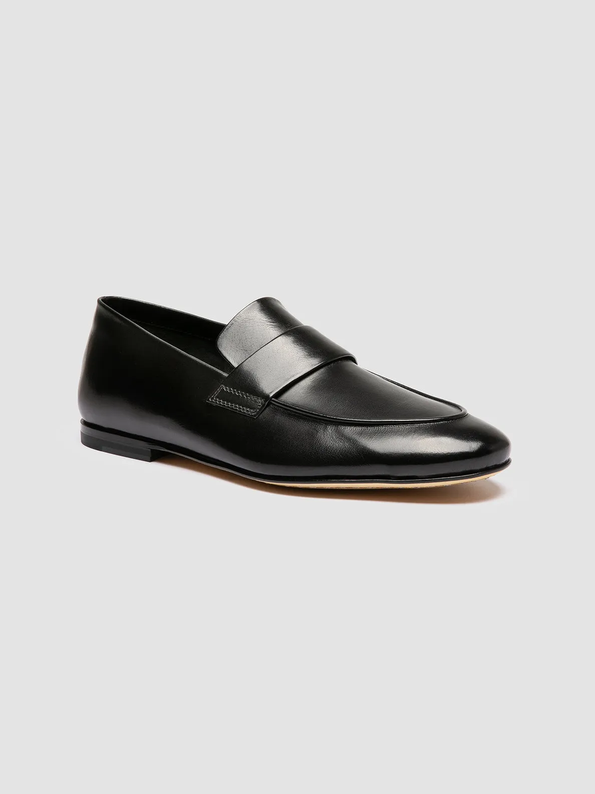 AIRTO 001 - Black Leather Penny Loafers,Men