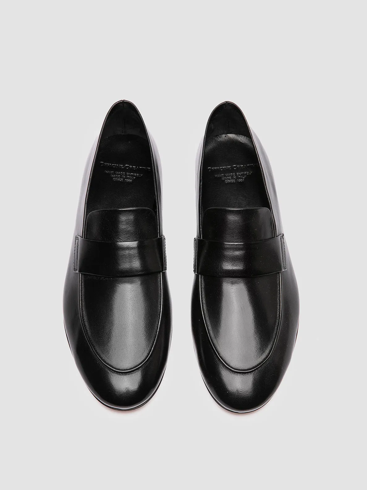 AIRTO 001 - Black Leather Penny Loafers,Men