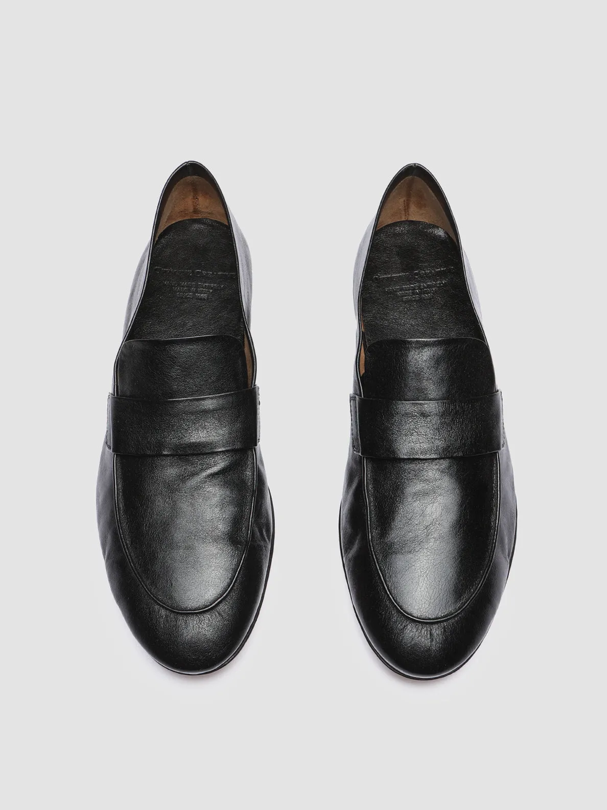 AIRTO 001 - Black Leather Penny Loafers,Men