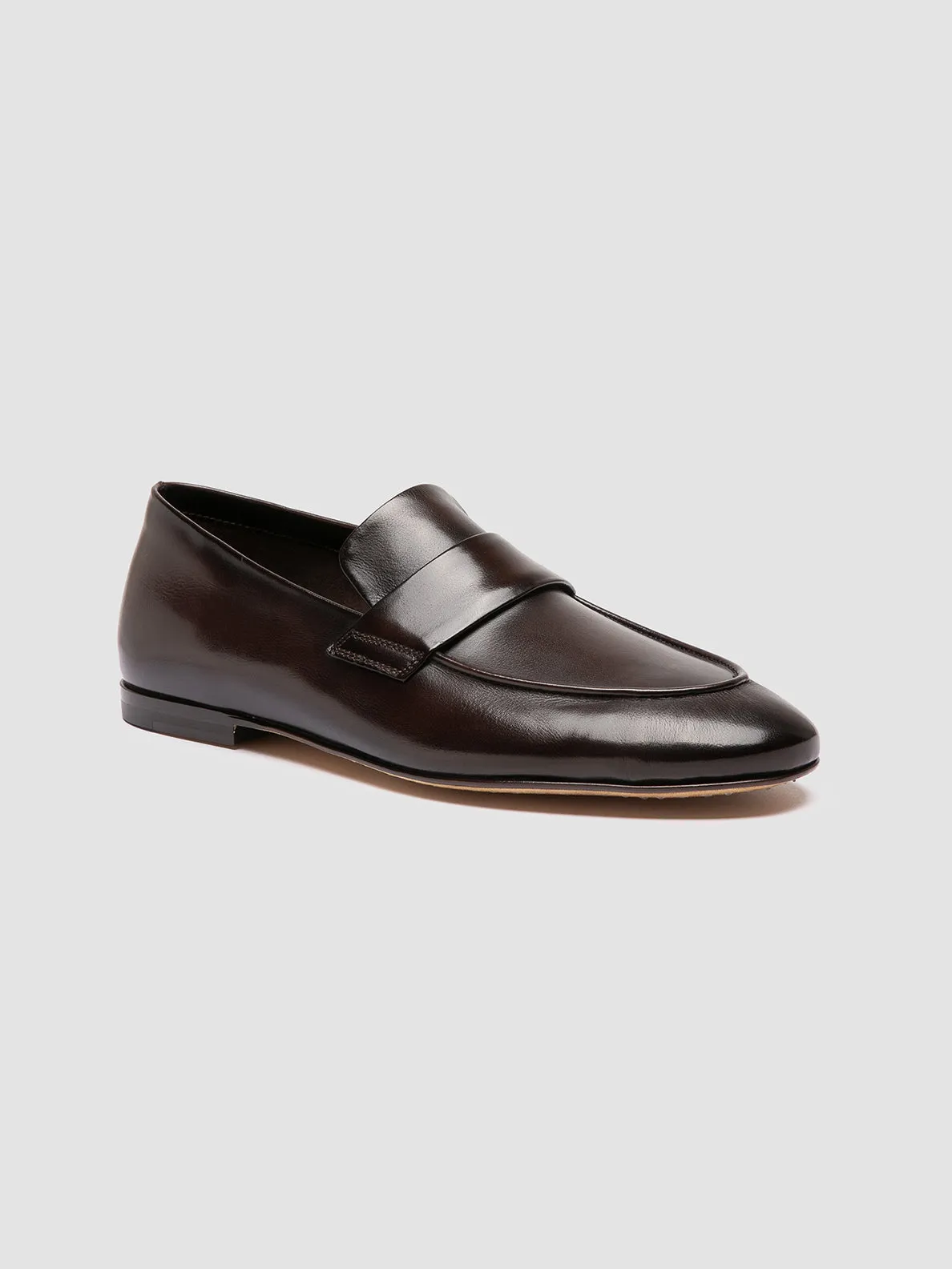 AIRTO 001 - Brown Leather Penny Loafers,Men