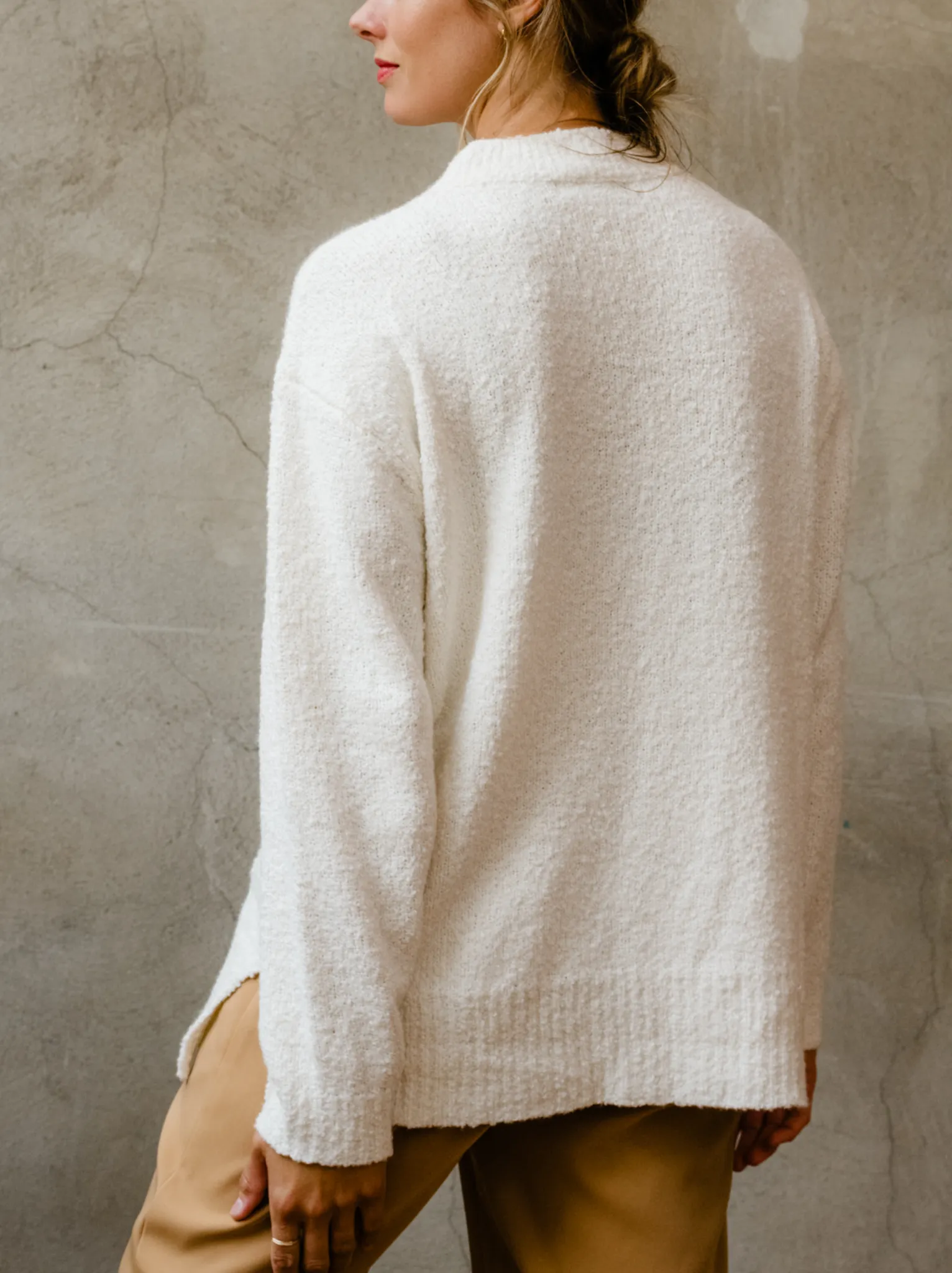 Alexis Boucle Sweater - Almond,Women Sweaters