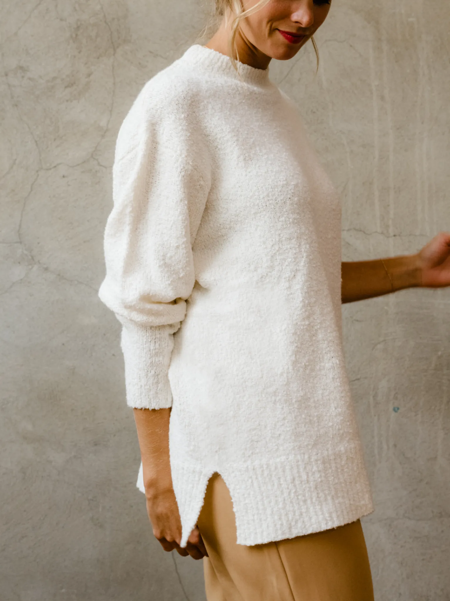 Alexis Boucle Sweater - Almond,Women Sweaters