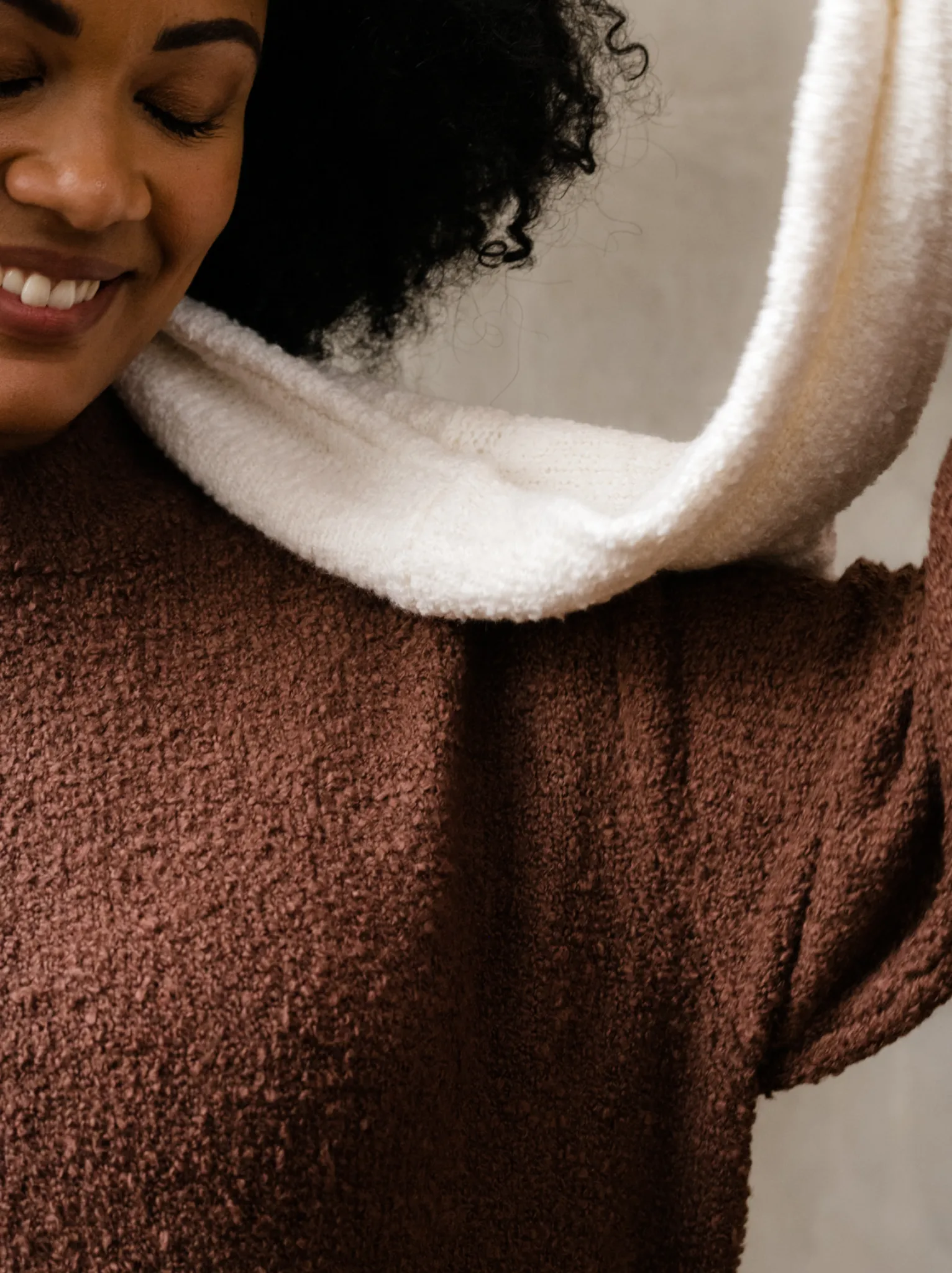 Alexis Boucle Sweater - Mocha,Women Sweaters