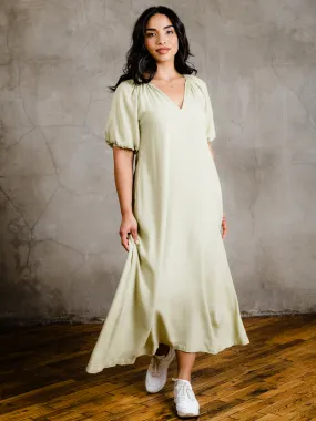 Amari Puff Sleeve Maxi Dress - Pear,Women Dresses