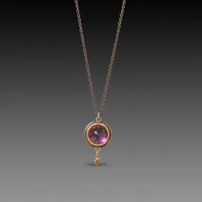 Amethyst & Gold Disk Necklace,Jewelry Delicate & Elegant