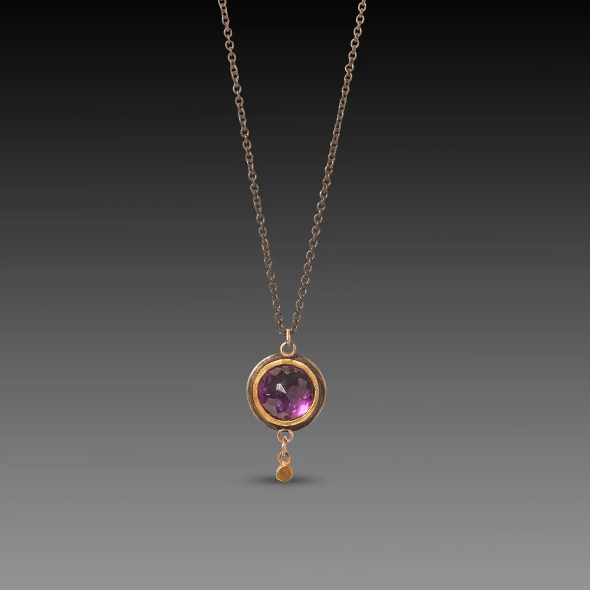 Amethyst & Gold Disk Necklace,Jewelry Delicate & Elegant