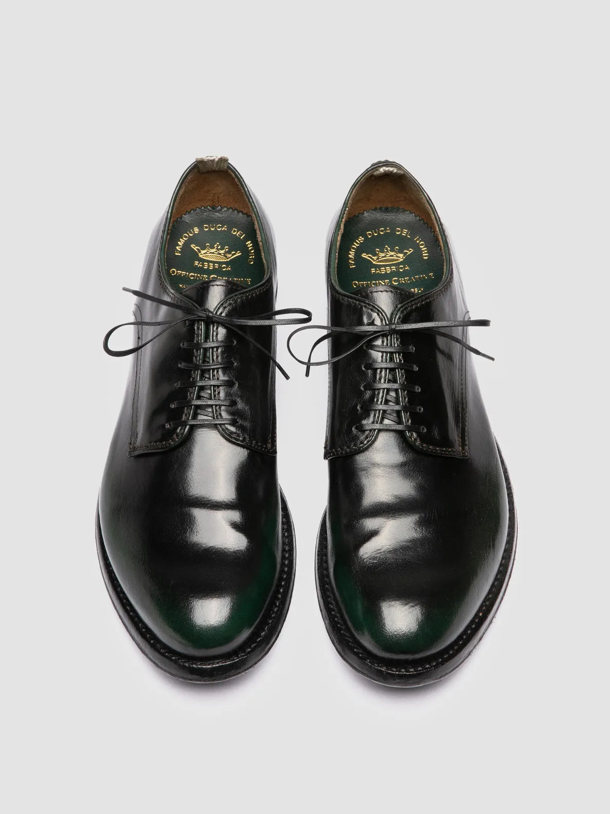 ANATOMIA 012 - Green Leather Derby Shoes,Men Derby Shoes