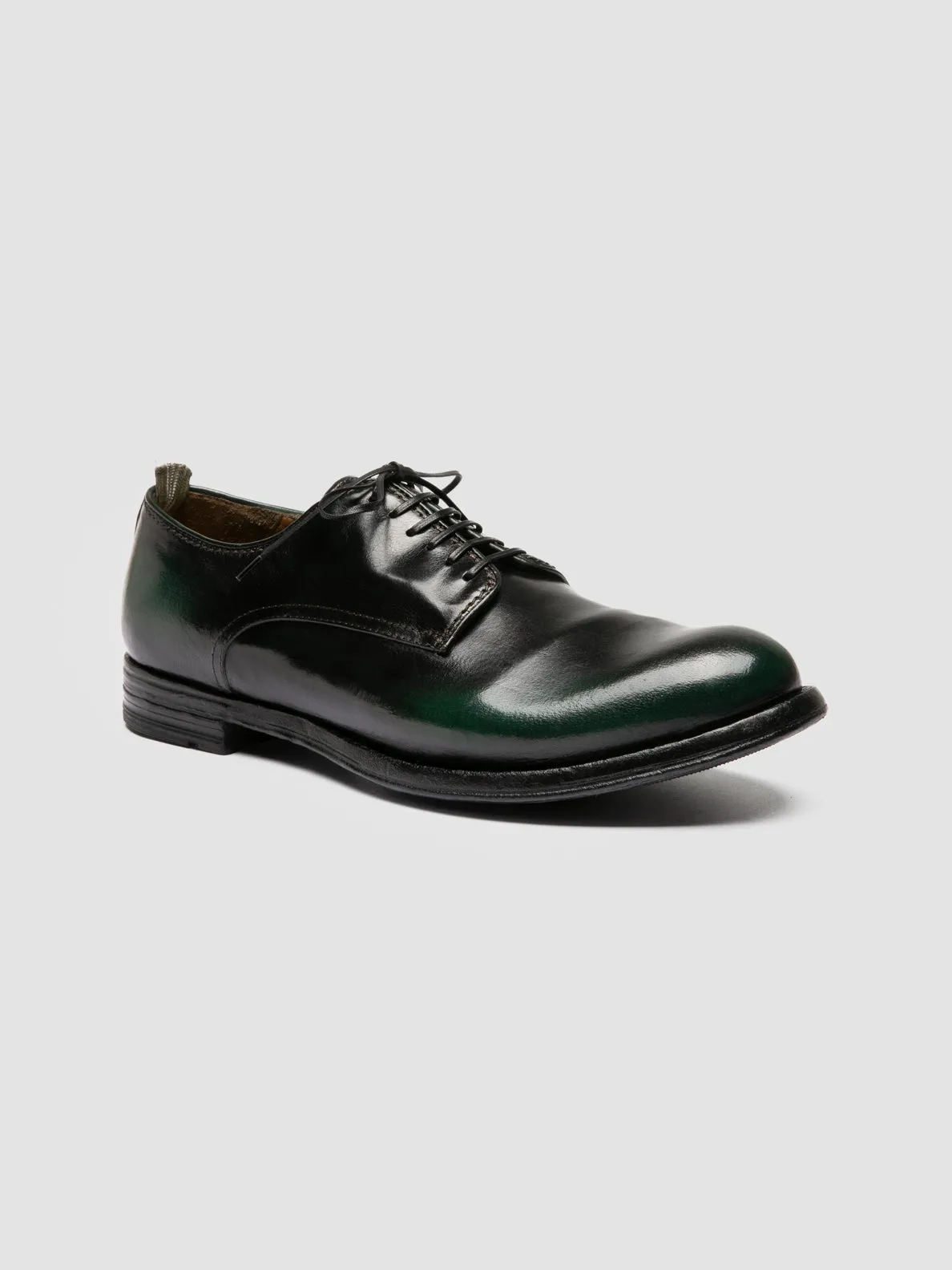 ANATOMIA 012 - Green Leather Derby Shoes,Men Derby Shoes