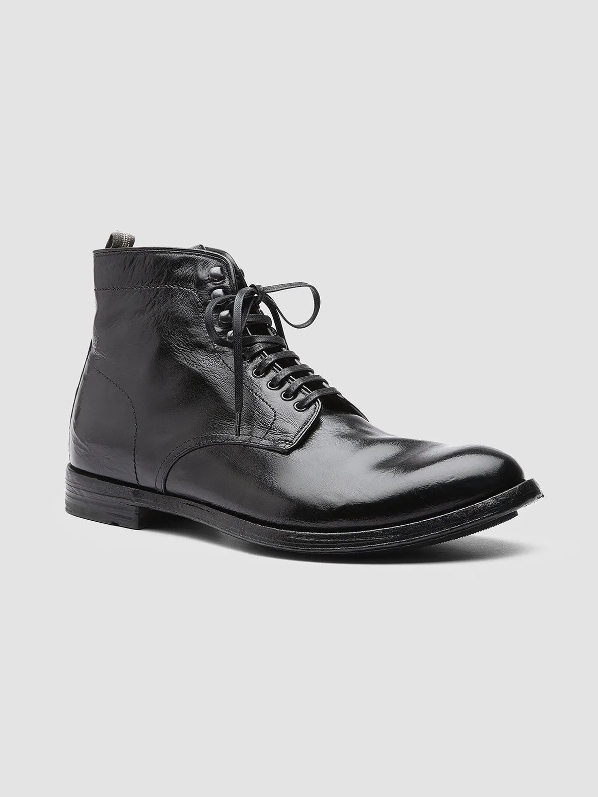 ANATOMIA 013 - Black Leather Ankle Boots,Men Boots