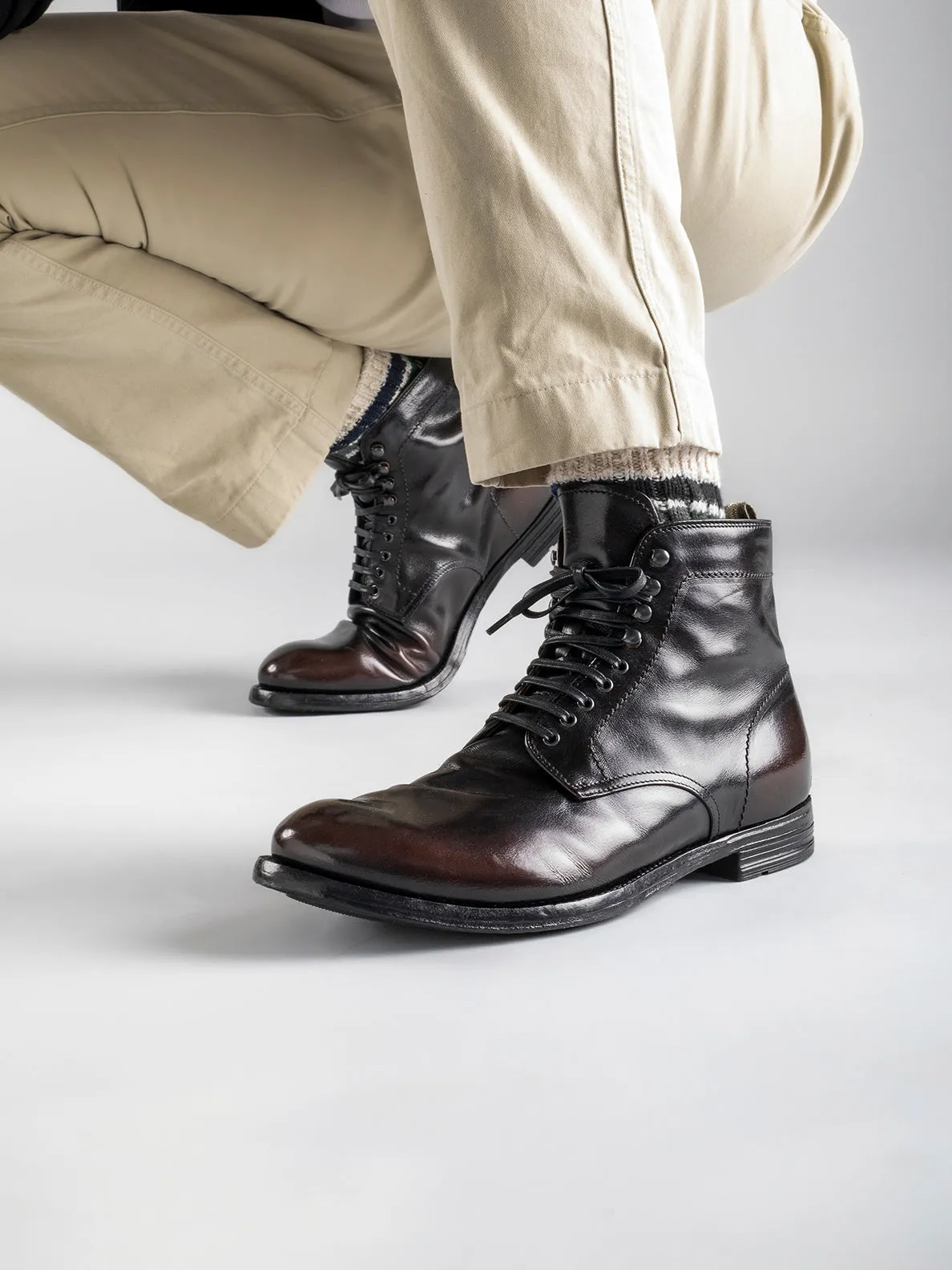 ANATOMIA 013 - Brown Leather Ankle Boots,Men Boots