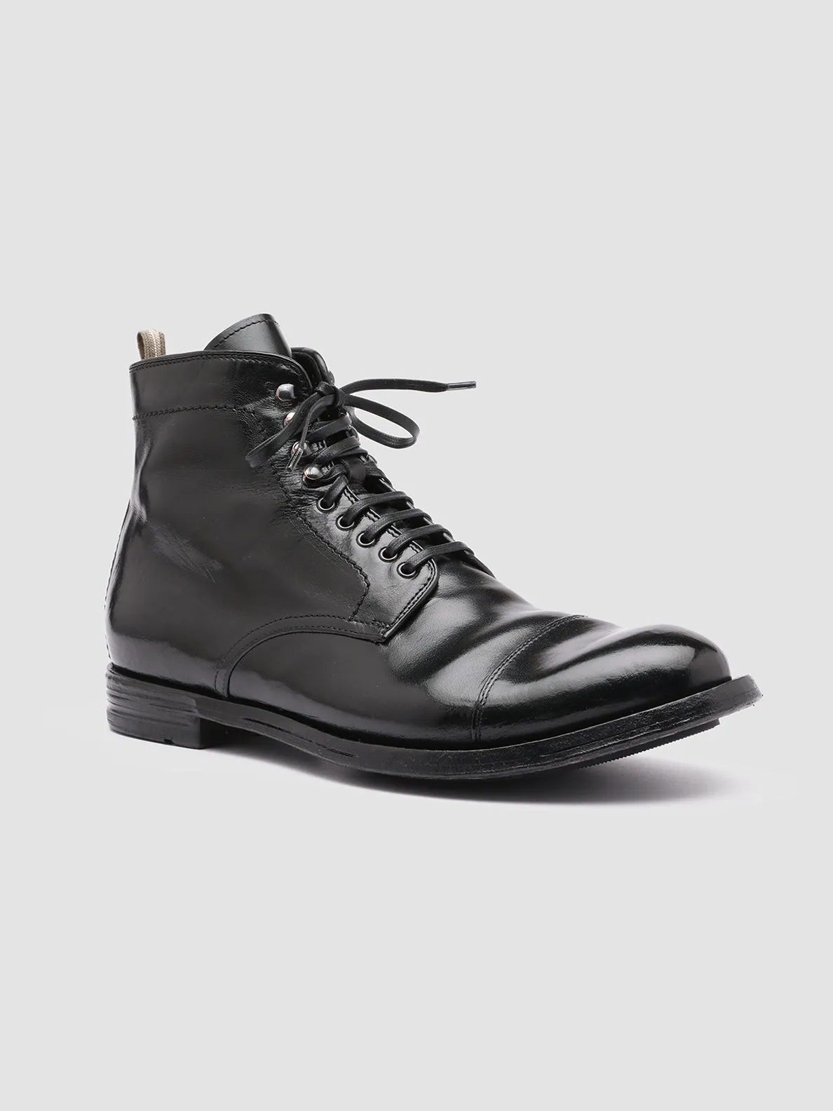 ANATOMIA 016 - Black Leather Ankle Boots,Men Boots