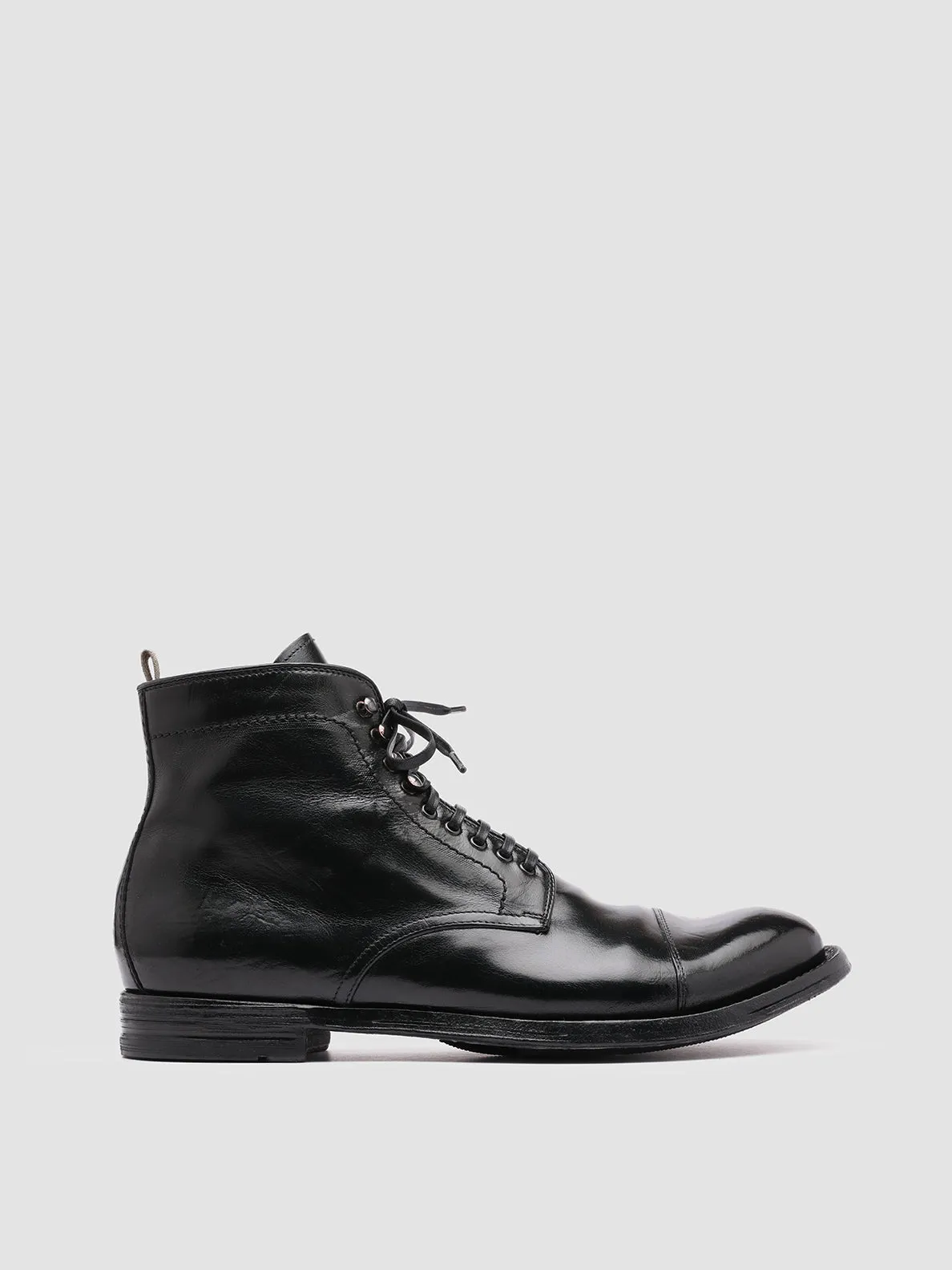 ANATOMIA 016 - Black Leather Ankle Boots,Men Boots