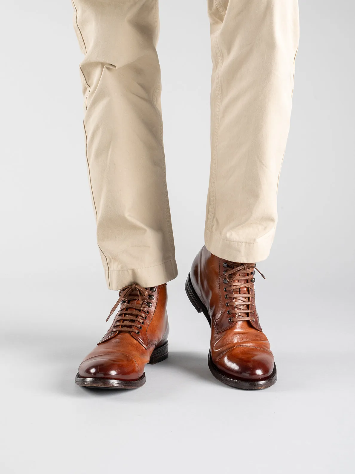 ANATOMIA 016 - Brown Leather Ankle Boots,Men Boots