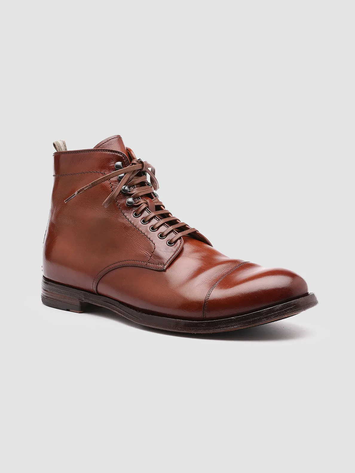ANATOMIA 016 - Brown Leather Ankle Boots,Men Boots