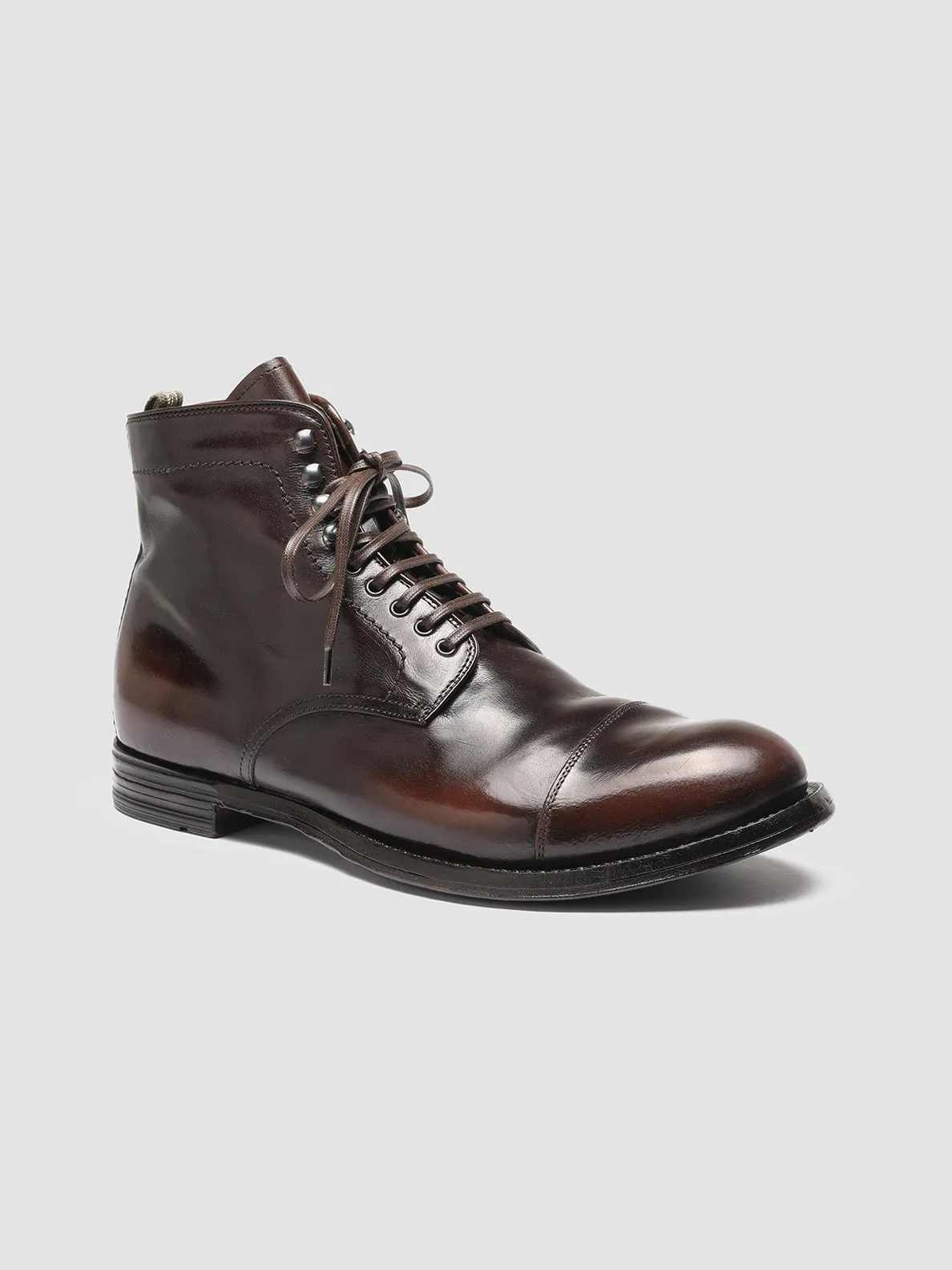 ANATOMIA 016 - Dark Brown Leather Ankle Boots,Men Boots