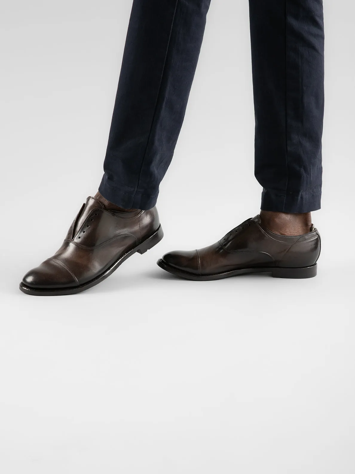 ANATOMIA 08 - Brown Leather Oxford Shoes,Men Derby Shoes