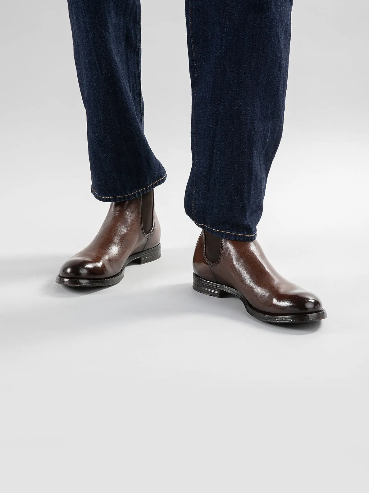 ANATOMIA 083 - Brown Leather Chelsea Boots,Men Boots