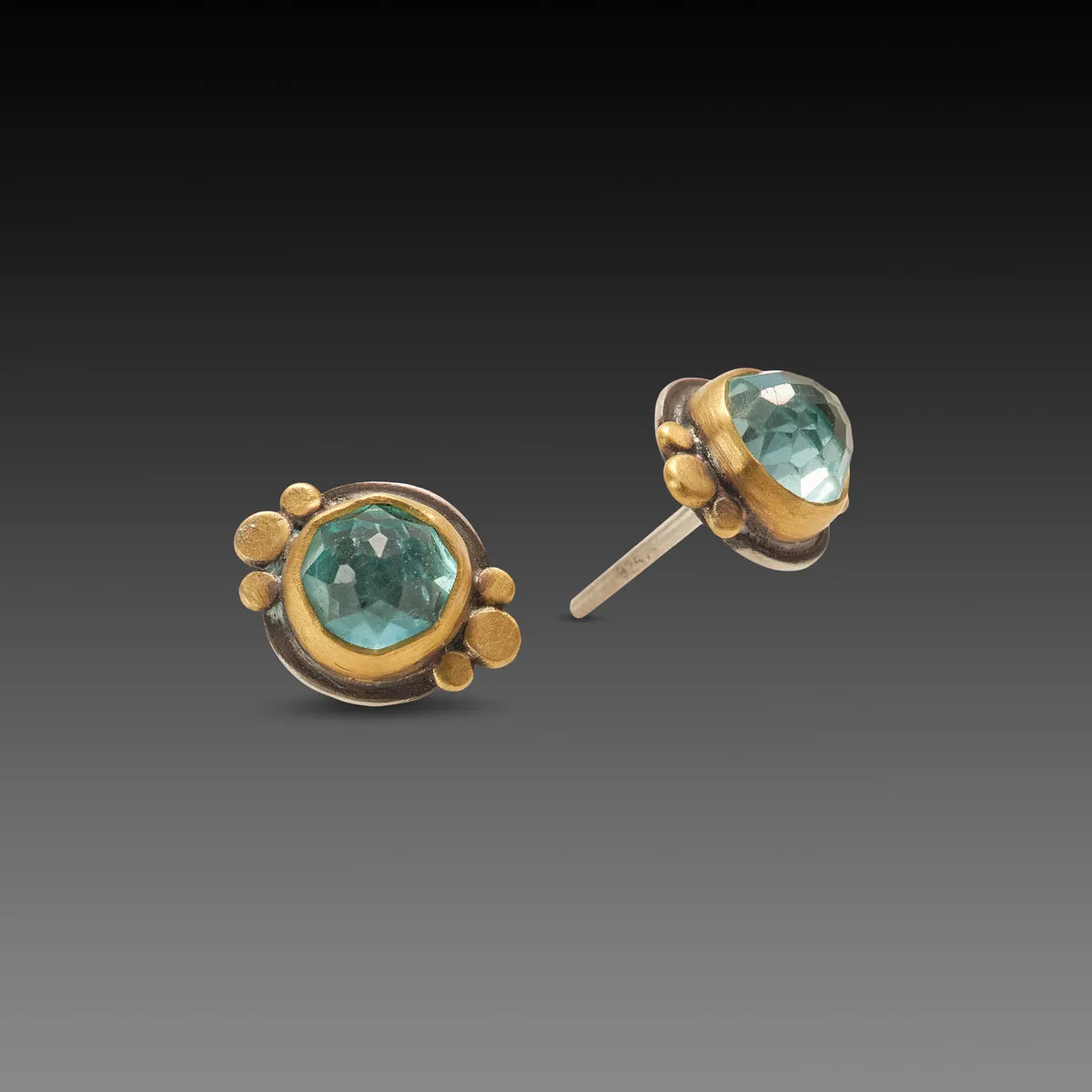 Apatite & Gold Stud Earrings,Jewelry Delicate & Elegant
