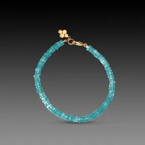 Apatite Bracelet with 22k Disk Charm,Jewelry Delicate & Elegant