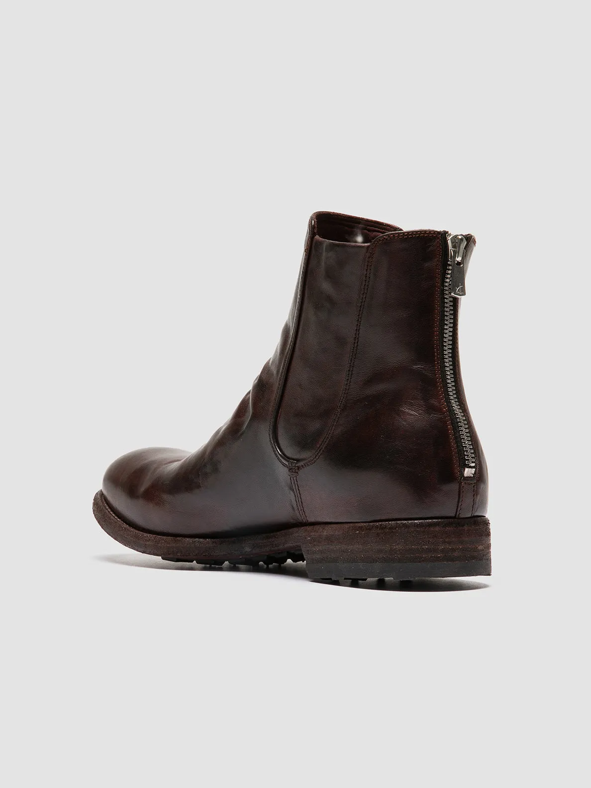 ARBUS 021 - Brown Leather Zip Boots,Men Boots