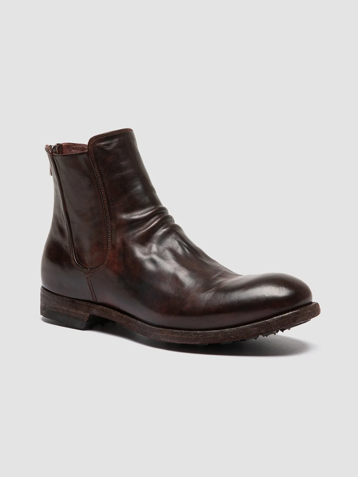 ARBUS 021 - Brown Leather Zip Boots,Men Boots